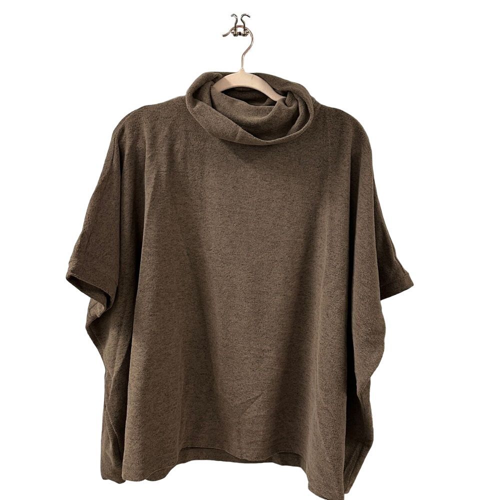 Caslon Tunic Cowl Neck Pullover Womens XS/S Top Bat Wing Brown Heathered